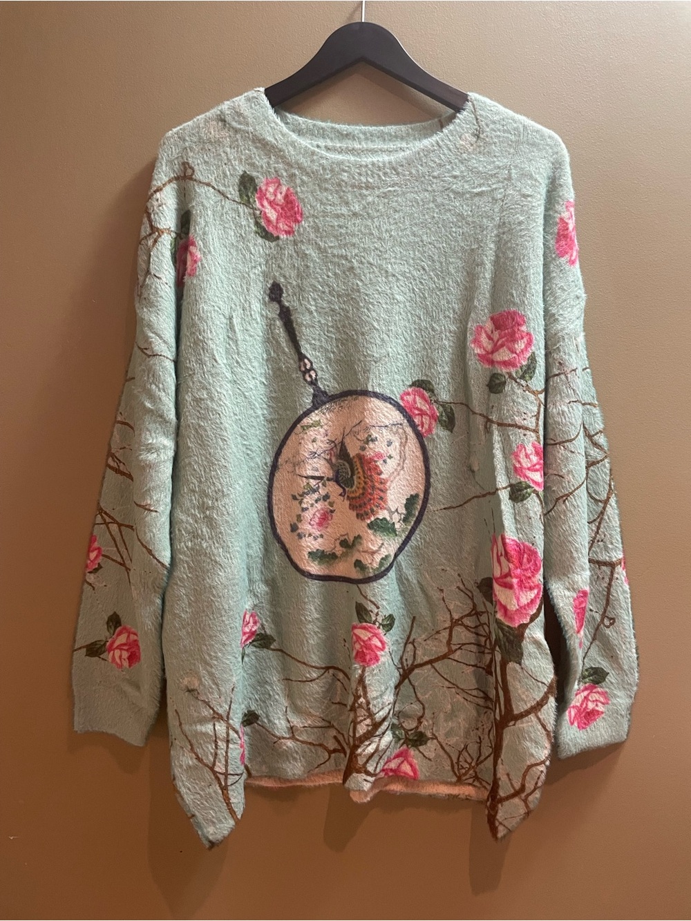 Women Floral Print Sweater Graphic Printed Oversized Pullover Sweaters